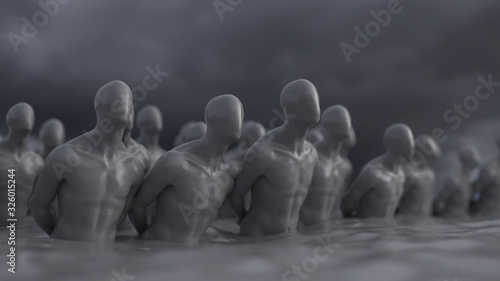 blinded slaves in the water photo