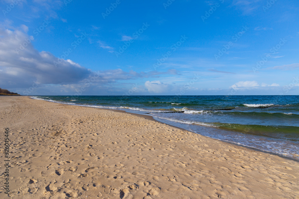 On the island of Usedom, Baltic Sea, in winter.