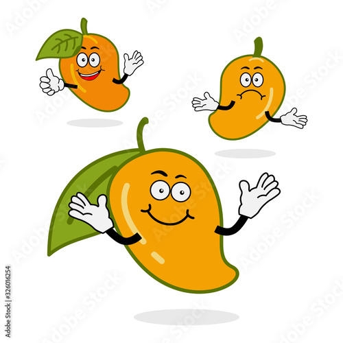 Mango Cartoon Character facial expressions illustration
