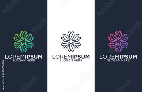 Abstract flower logo design illustration