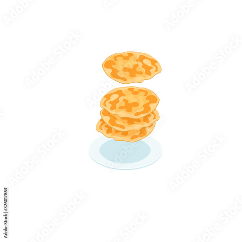 Pancakes vector collection. Breakfast vector set. Cook pancakes with different filling. Russian traditional food.