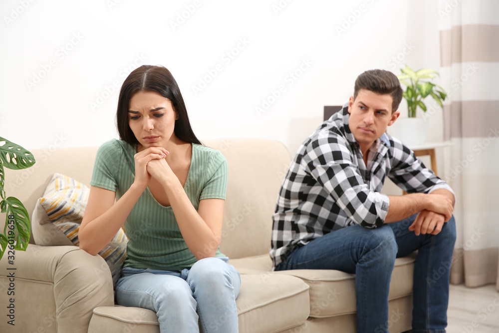 Couple with problems in relationship at home Couple with problems in relationship at home