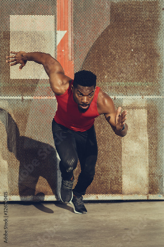 Fotografi Urban running and sprinting workout