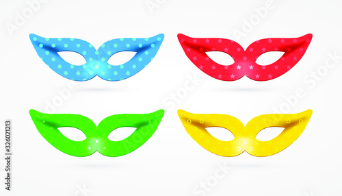 Party Mask on White Background . Isolated Vector Elements