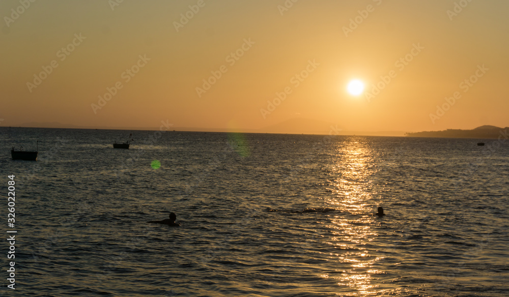 Mui Ne beach in Vietnam during the sunset