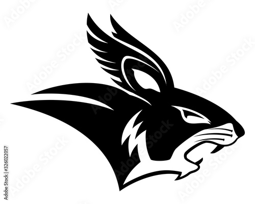 Black squirrel sign on a white background.