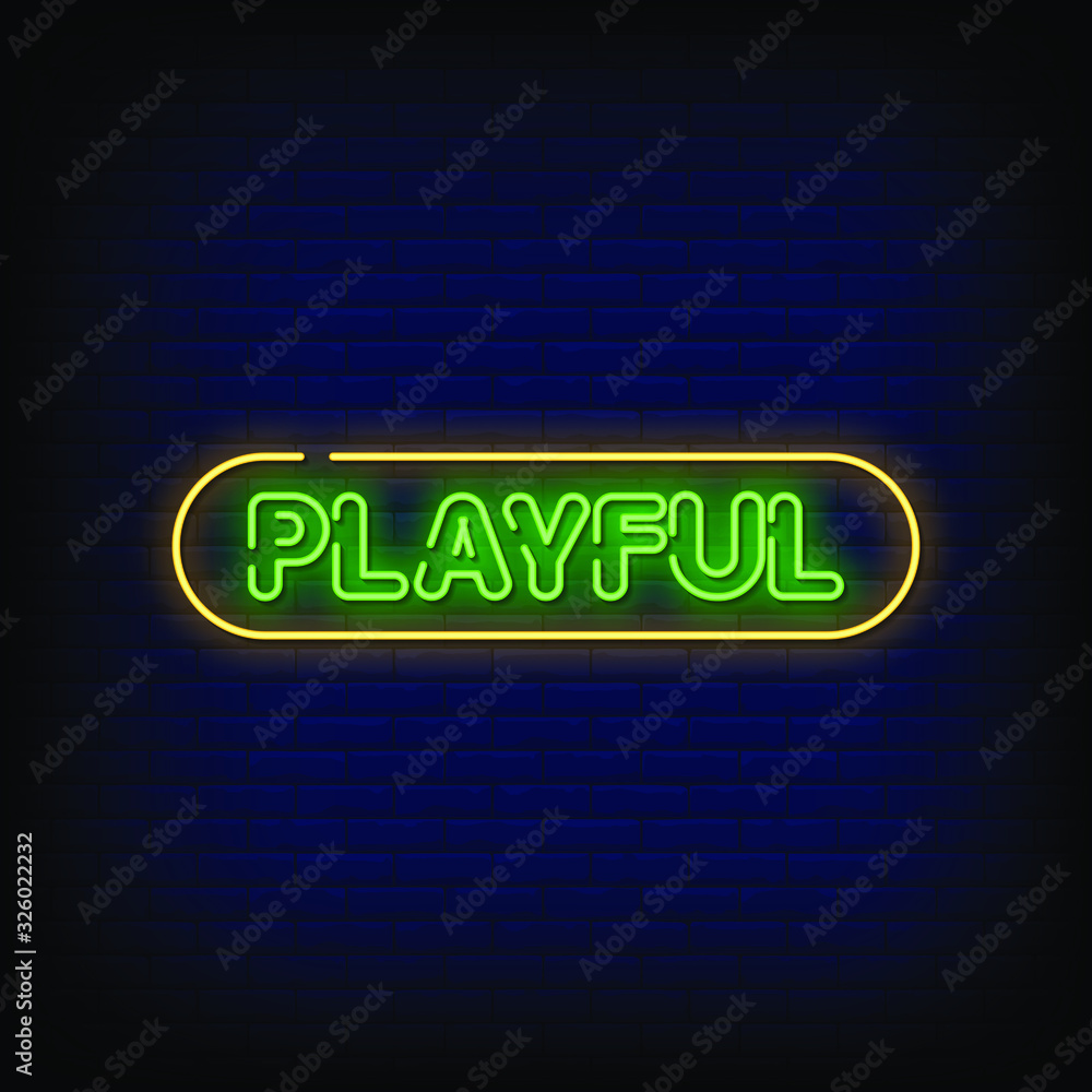 Playful Neon Signs Style Text vector Playful Neon Signs Style Text vector