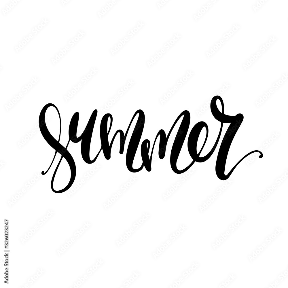 Hello summer - vector logo text. Typography for poster with hand drawn summer lettering