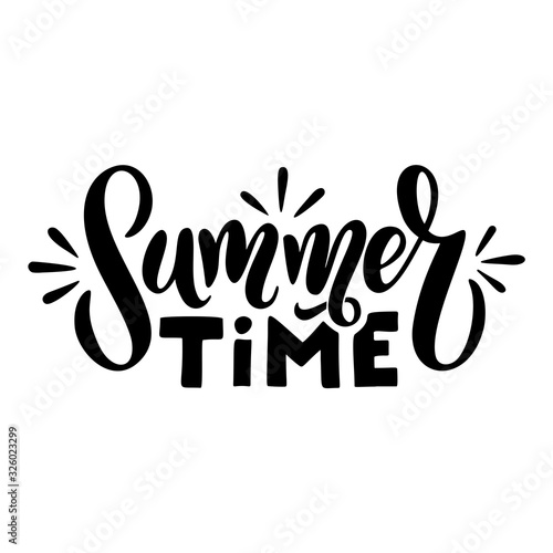 Hello summer - vector logo text. Typography for poster with hand drawn summer lettering