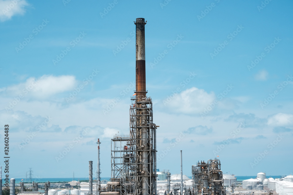 View of petrochemical plant or refinery plant in industry View of petrochemical plant or refinery plant in industry