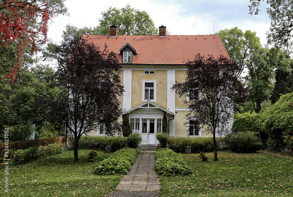 Karel Capek summer villa with garden on autumn