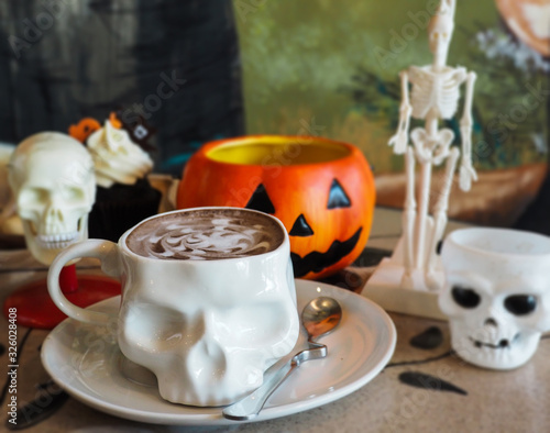 hot cocoa in halloween day.