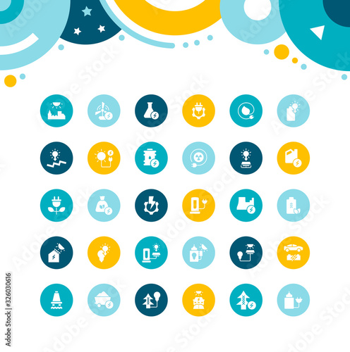 Set of Simple Icons of Business Electricity