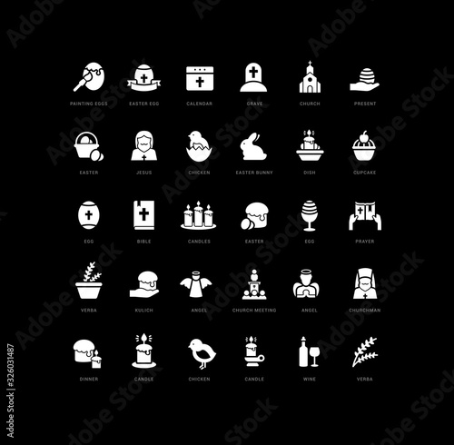 Vector Simple Icons of Easter