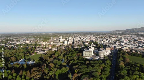 Beautiful view of Christchurch city in New Zealand aerial view