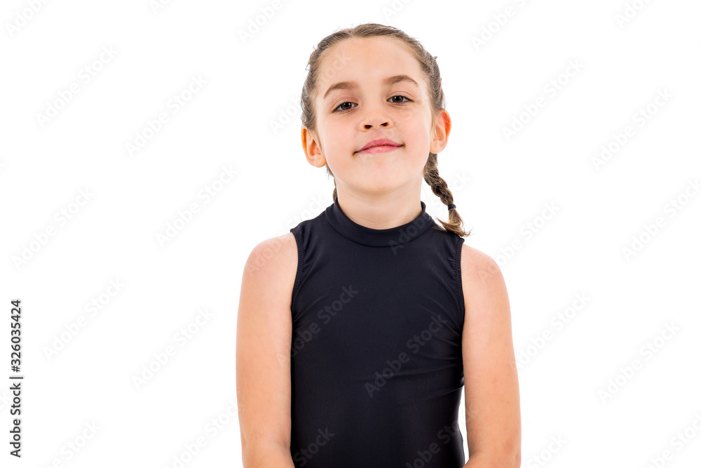 Portrait of active young rhythmic gymnastics girl, positive concept. Portrait of active young rhythmic gymnastics girl, positive concept.