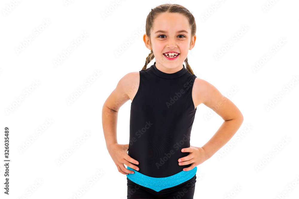 Portrait of active young rhythmic gymnastics girl, positive concept. Portrait of active young rhythmic gymnastics girl, positive concept.