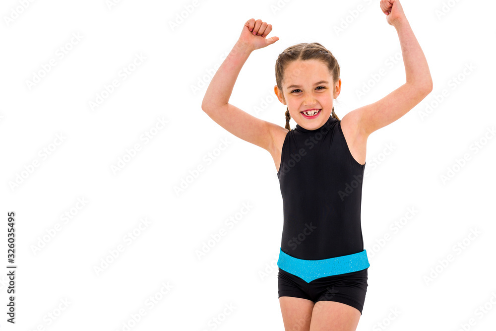 Portrait of active young rhythmic gymnastics girl, positive concept. Portrait of active young rhythmic gymnastics girl, positive concept.