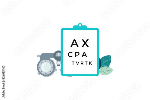 Medical Ophthalmologist Eyesight Check Up. Eye Test illustration concept for web landing page template  banner  flyer and presentation