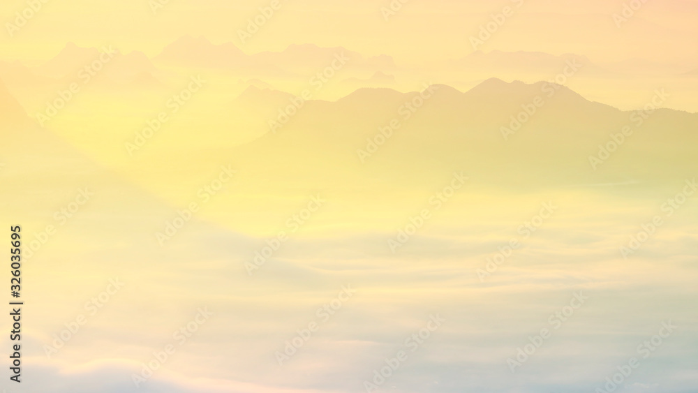Sea of mist and the sunrise Background.