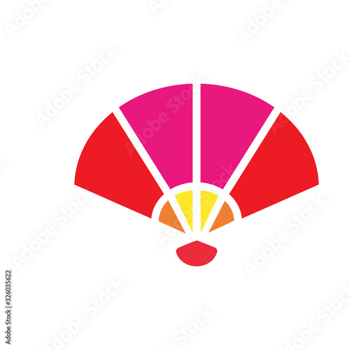chinese fan icon design vector template © bungacengkeh