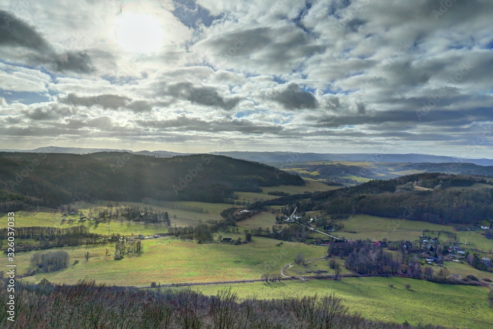Panorama of rural countryside by Ceska Kamenice