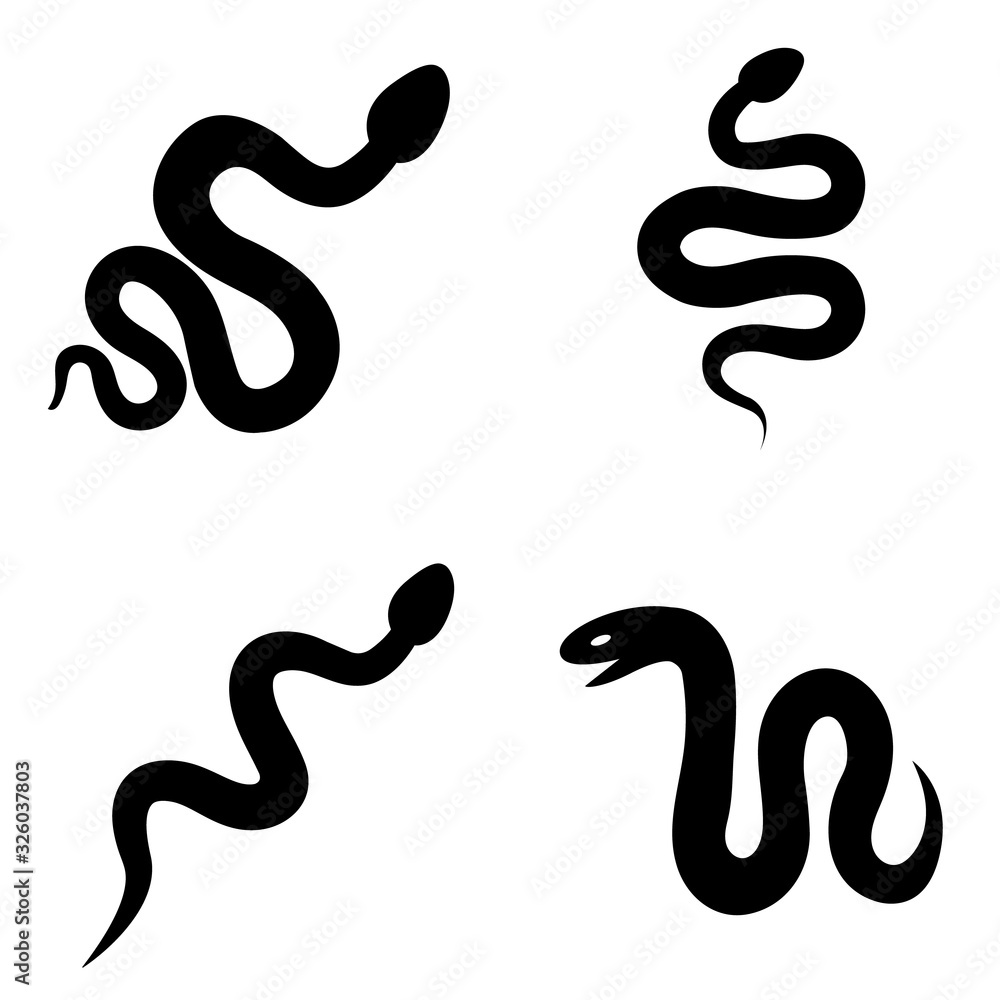 Naklejka premium Snake icon, logo isolated on white background