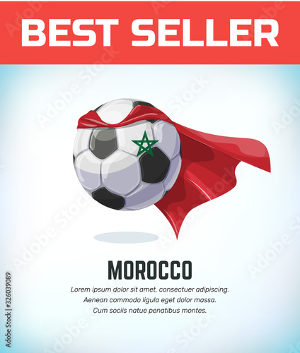 Morocco football or soccer ball. Football national team. Vector illustration