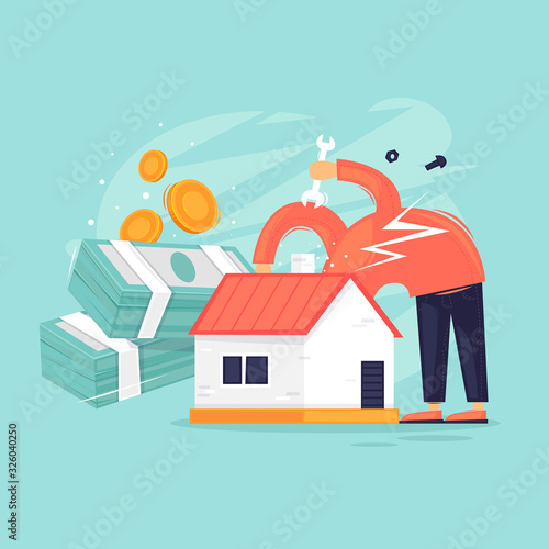Home repair, construction. Flat design vector illustration. © sidop