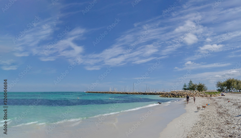 Fototapeta premium fremantle beach, western Australia, Perth, stunning view of the sea and seaside