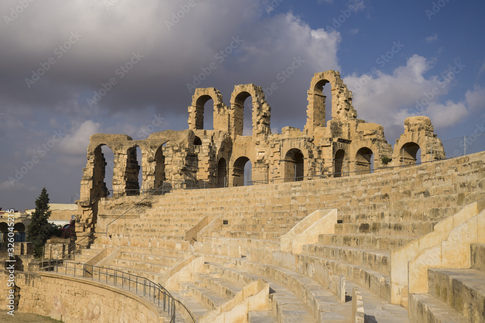 El Djem - old historic Colosseum, one of the biggest in Roman time 