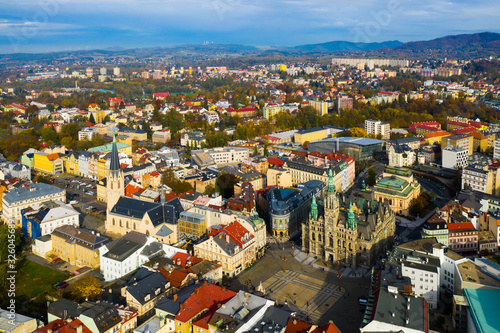 View from drone of Liberec, Czech Republic © JackF