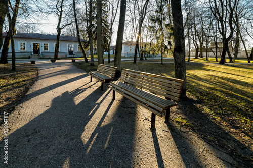 Two benches in Vilnius techpark