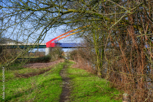 Wanderweg in den Ruhrauen in Duisburg Ruhrort photo