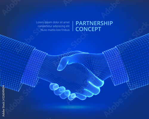 Partnership handshake. Collaboration concept. Business partners shaking hands agreement. Team work, successful team. Handshake sign. Corporate business concept. Successful deal