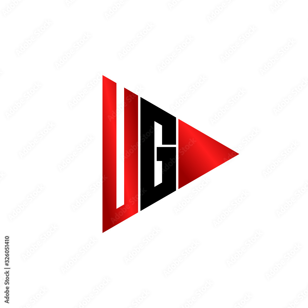 Obraz premium Letter UG triangle logo design vector