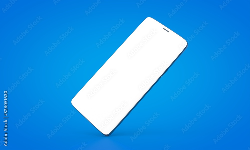 smartphone mobile in 3d mockup blue smartphone mobile in 3d mockup blue