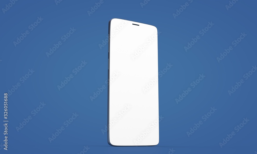 smartphone mobile in 3d mockup blue smartphone mobile in 3d mockup blue
