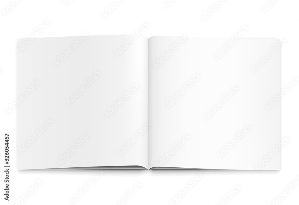 Vector realistic white paper blank magazine. Open book. Vector realistic white paper blank magazine. Open book.
