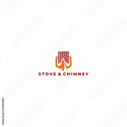 Stove and Chimney Logo Design Vector