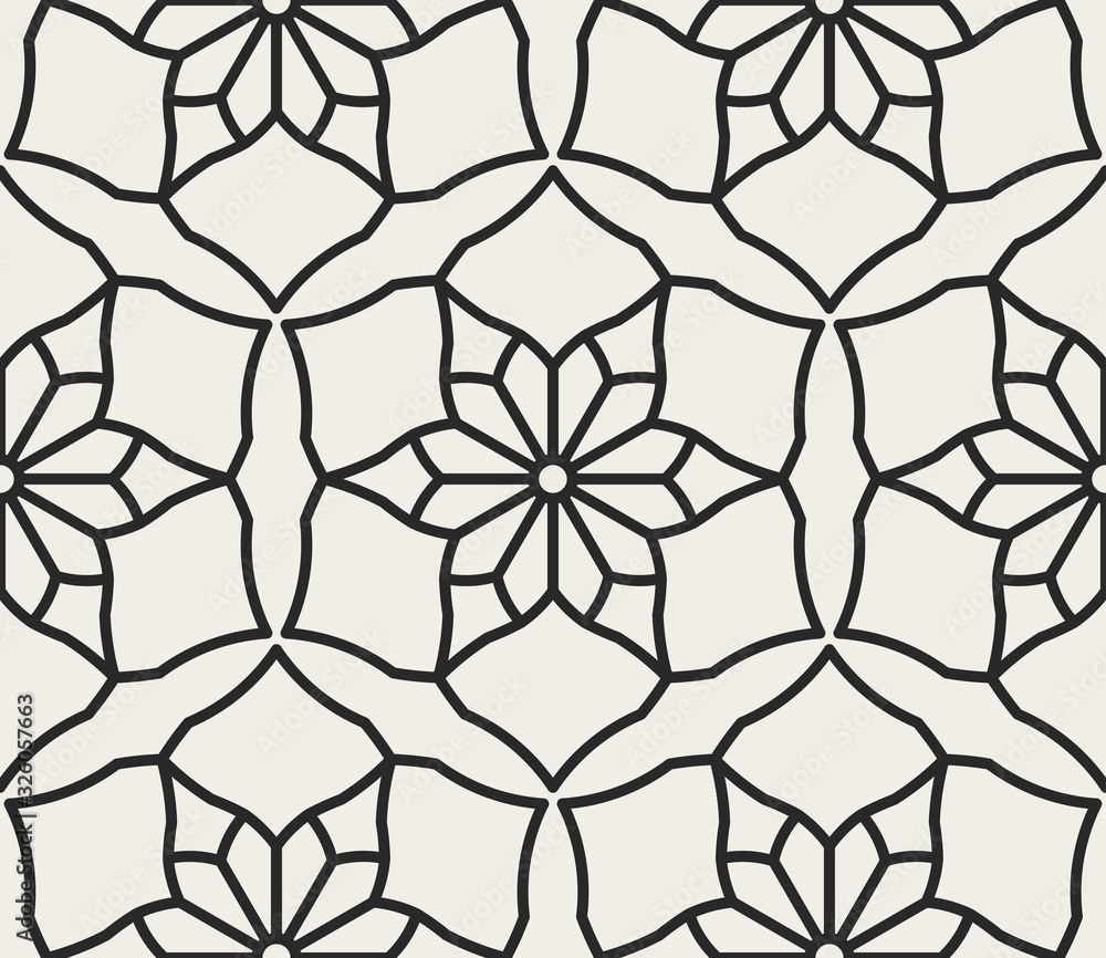 Decorative geometrical floral seamless pattern. Decorative geometrical floral seamless pattern.