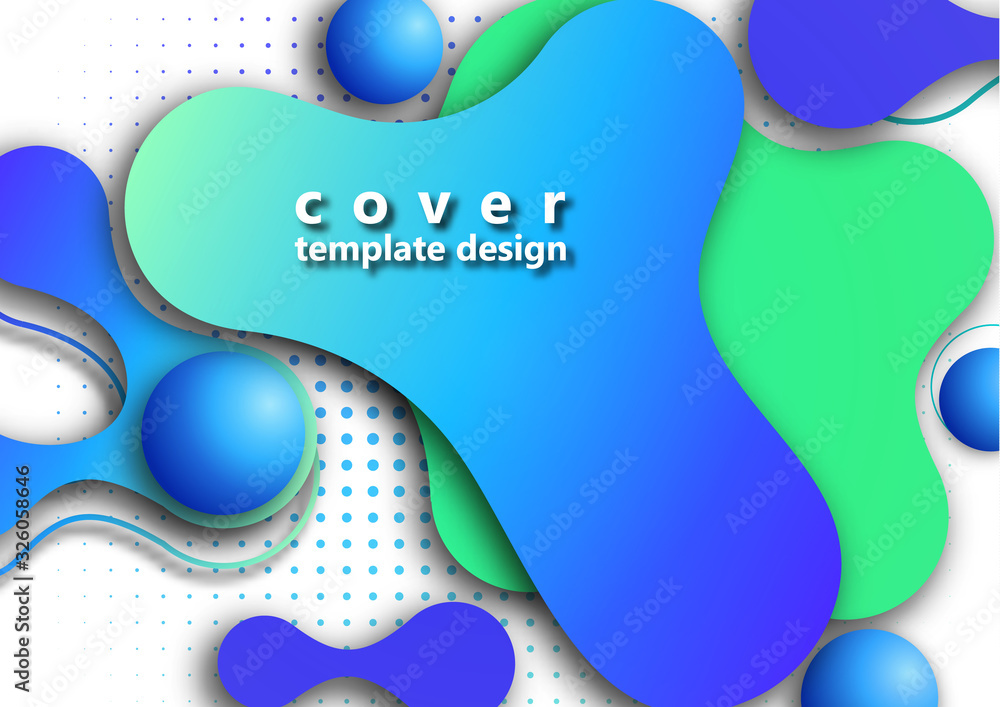 Naklejka premium Trendy dynamic background. Fluid, flow, liquid background. The composition of liquid forms. Abstract smooth shapes, shadow effects. Art design for your design project.
