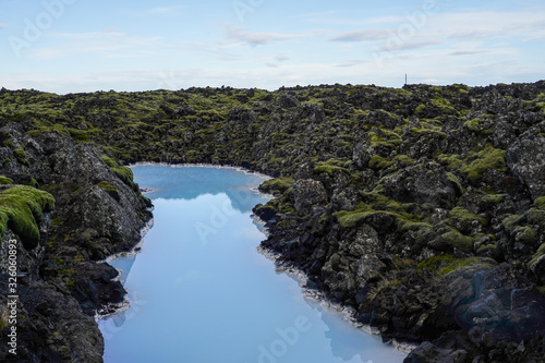 stream of blue lagoon geothermal Iceland