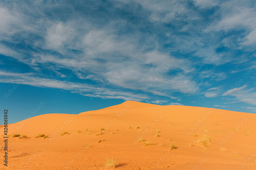 Desert Sands Landscape of Merzouga, Sahara. The wind drives the sand. Desert Sands Landscape of Merzouga, Sahara. The wind drives the sand.