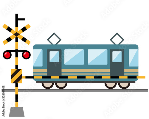 	踏切　電車　列車　鉄道　アイコン