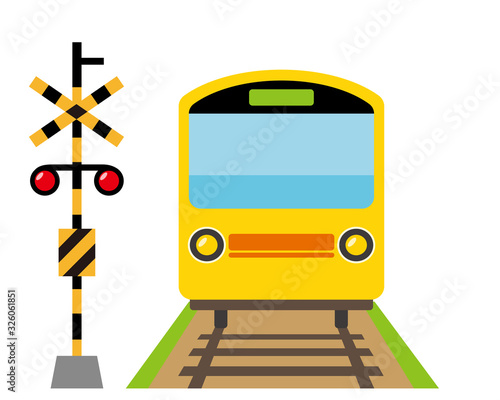 	踏切　電車　列車　鉄道　アイコン