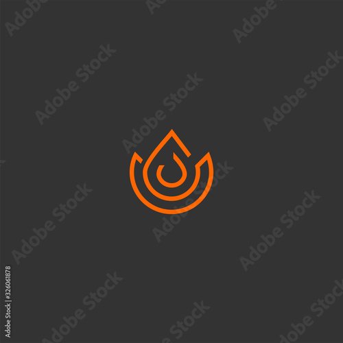Fire logo design template line art vector