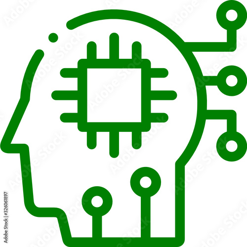 Logo Intelligence Artificielle. Cerveau. IA.