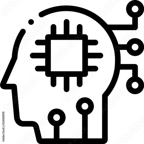 Logo Intelligence Artificielle. Cerveau. IA.