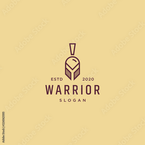 Warrior helmet logo design template vector